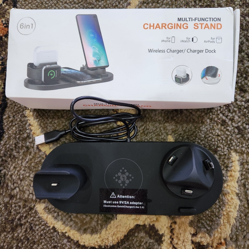 Multifunction 6 in 1 Charging Stand For IPhone, Iwatch, and Airpods
